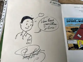 Cartoons Suske en Wiske het Aruba dossier met handtekening