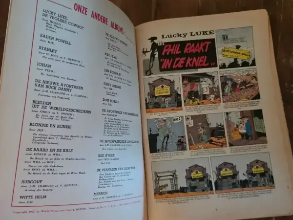 Lucky Luke en Phil IJzerdraad 1957