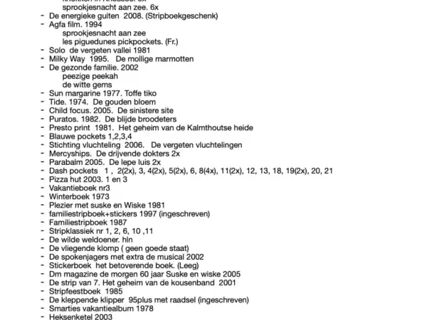 Belgisch & Vandersteen Suske en Wiske reclame uitgaven + diversen