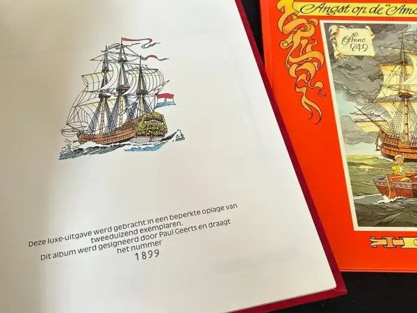 Genummerde / gesigneerde uitgaven 2 x Suske en Wiske - Angst op de "Amsterdam" - HC / Gesigneerd