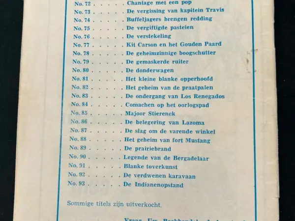 1e drukken SC Kit Carson - Opmars der Cherokees (1e druk, 1955)