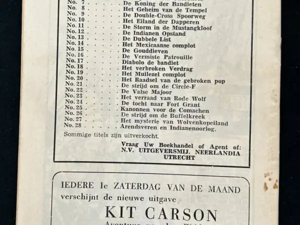 1e drukken SC Kit Carson - De gestolen Totem (1e druk, 1959)